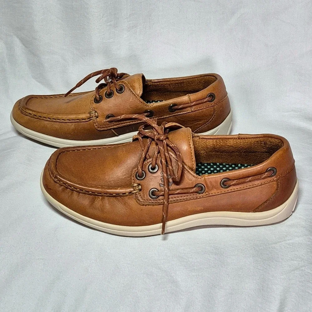 SAS Decksider old sand color mocassin boat shoes mens 8 Medium NEW‎